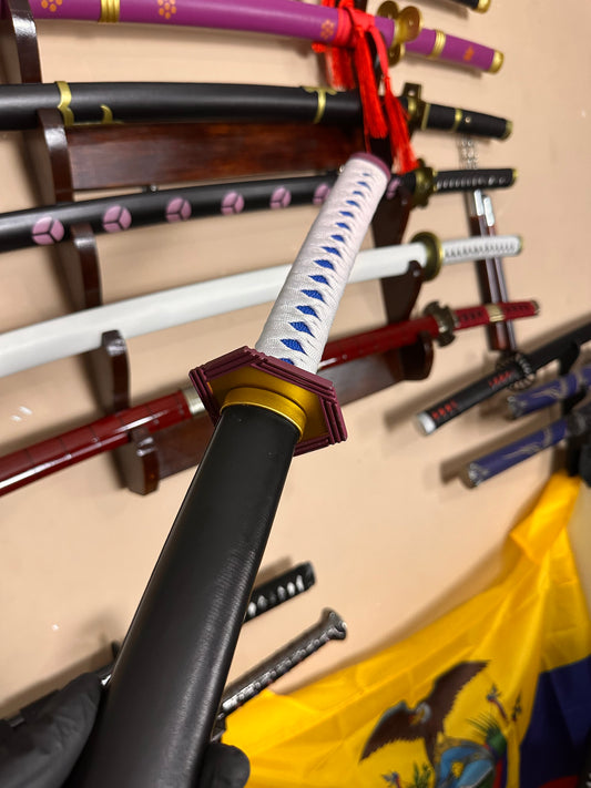 Katana De Metal de Tomioka de Kimetsu no Yaiba - Demon Slayer con hoja azul