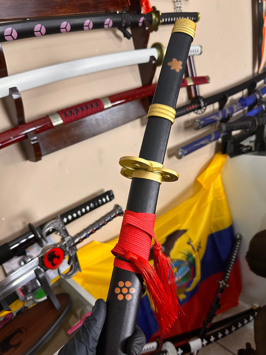 Katana De Metal Enma version negra de Zoro de One Piece Decorativa