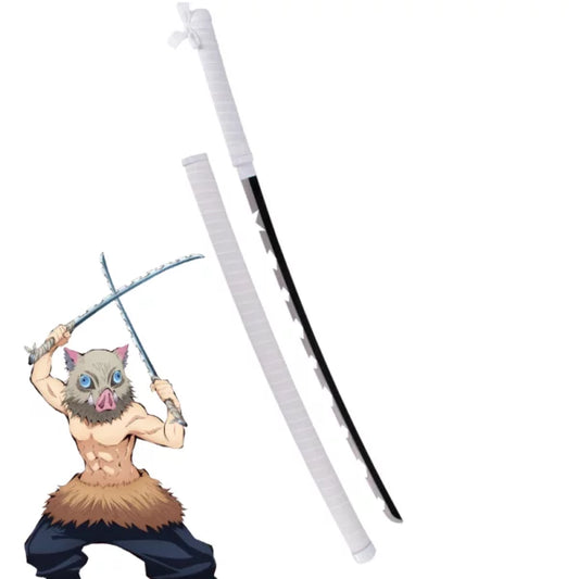 Katana De Metal Decorativa de Inosuke Hashibira – Demon Slayer