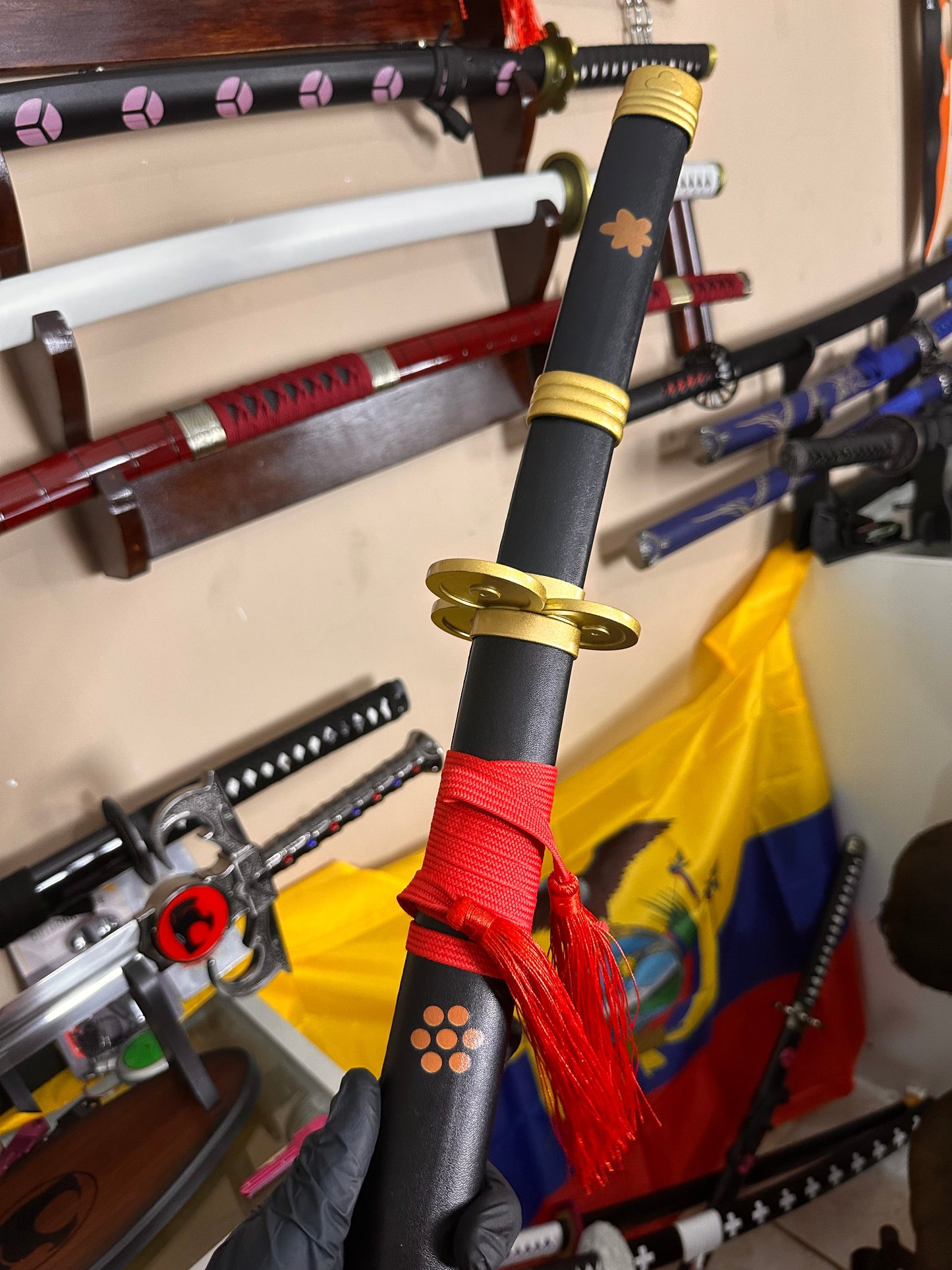 Katana Enma version negra de Zoro de One Piece Decorativa