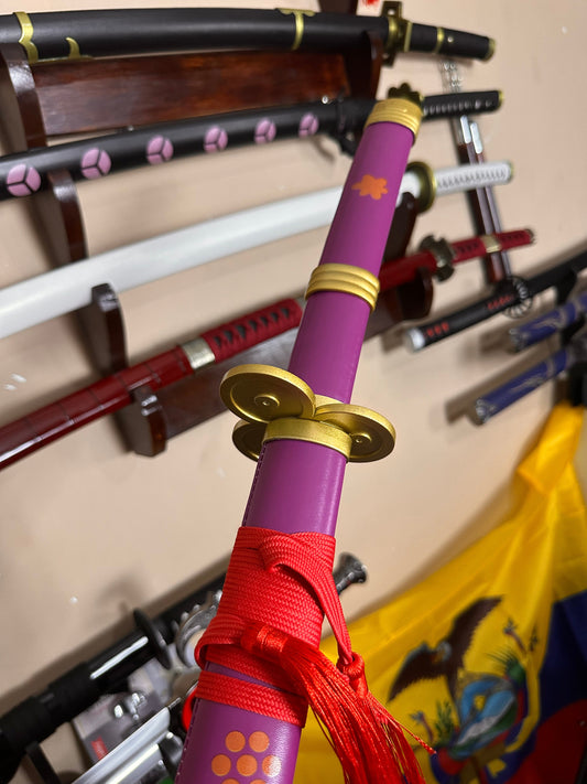 Katana De Metal Enma de Zoro de One Piece Morada Decorativa