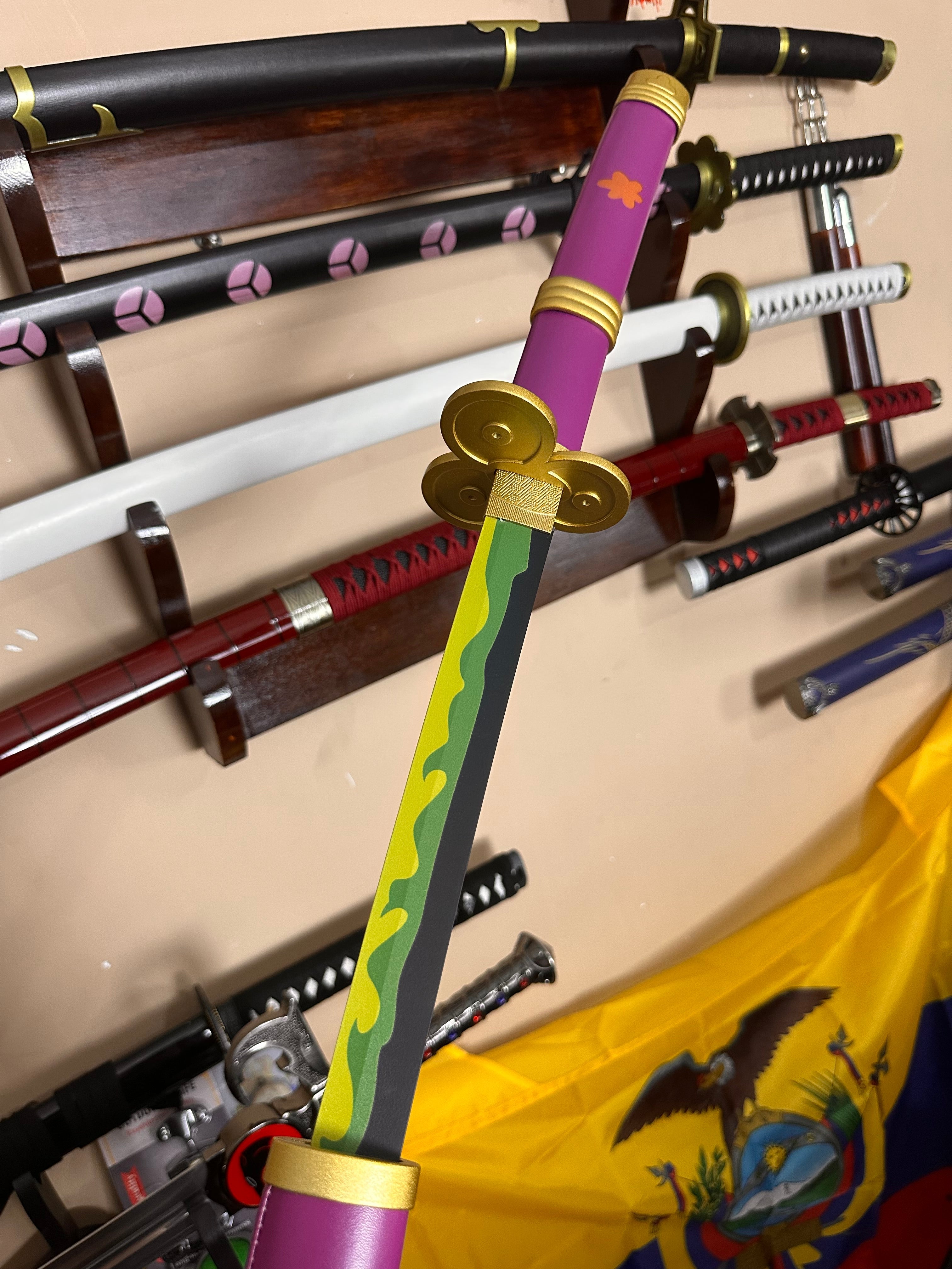 Katana Enma de Zoro de One Piece Morada Decorativa