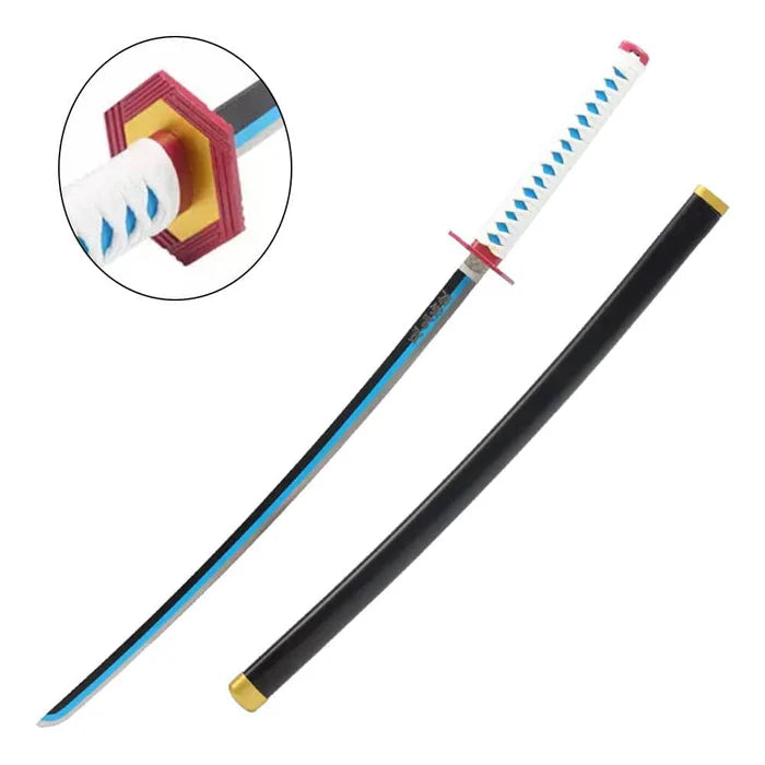Katana De Metal de Tomioka de Kimetsu no Yaiba - Demon Slayer con hoja azul