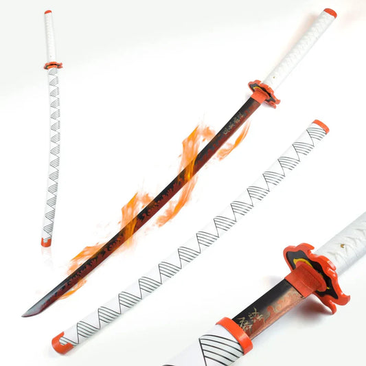 Katana De Metal de Rengoku Kyojuro Demon Slayer Kimetsu no Yaiba - Alta Calidad